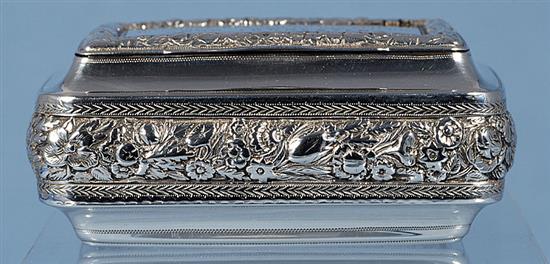 A George III silver table snuff box, by Joseph Wilmore, Length 99mm. Weight: 5.4oz/169grms.